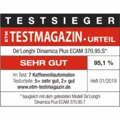 De'Longhi ECAM 370.95.S Dinamica Plus - Machines à Café Automatiques -magasin de machines à café 370301 3 d 1