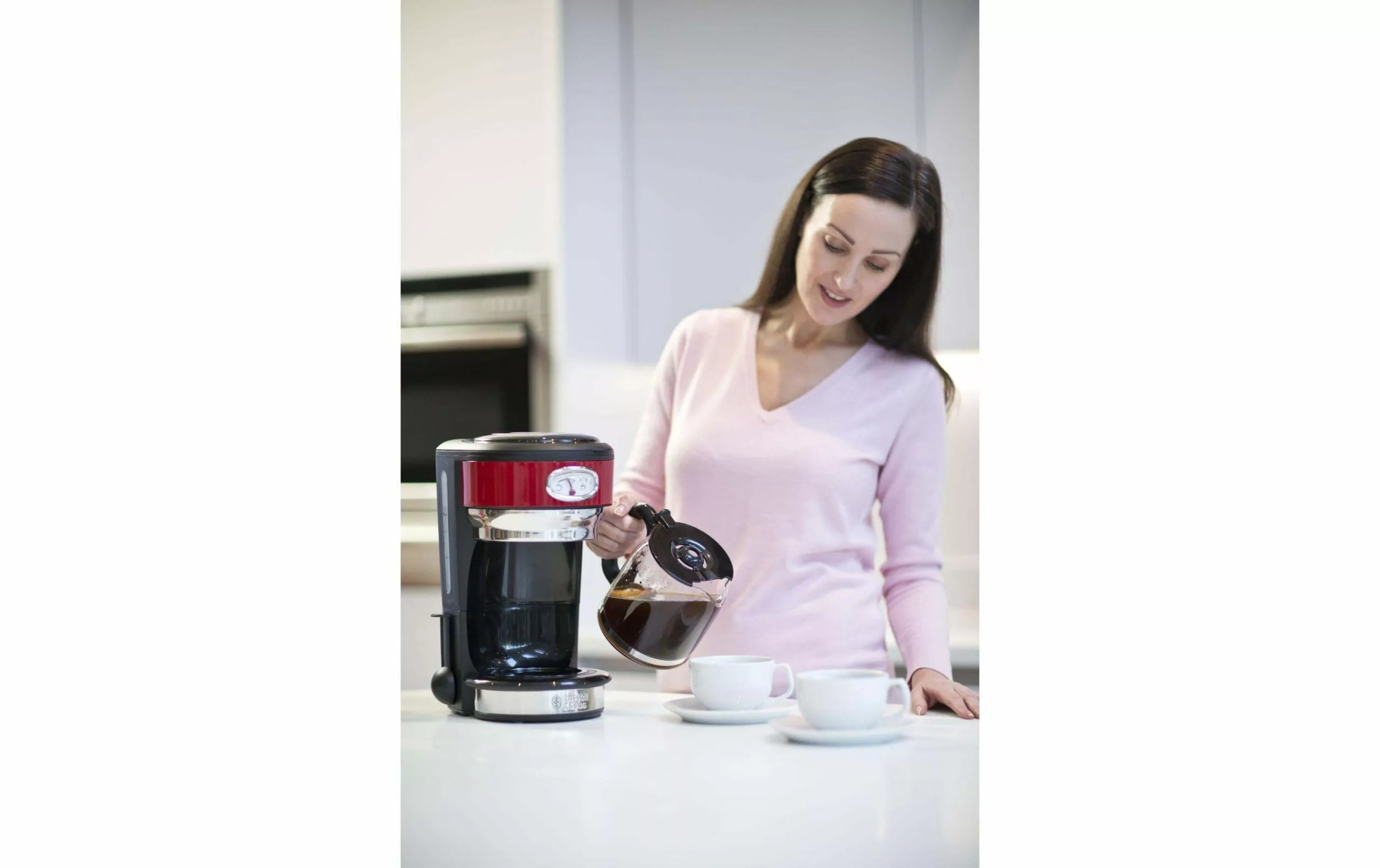 Russell Hobbs Cafetière Filtre Retro Verre 21700-56 Rouge - Cafetière à Filtre 5 Russell Hobbs Cafetière Filtre Retro Verre 21700-56 Rouge - Cafetière à Filtre – Image 3