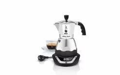 Bialetti Cafetière Italienne Moka Timer 3 Tasse, Noir/Argenté - Pot à Espresso